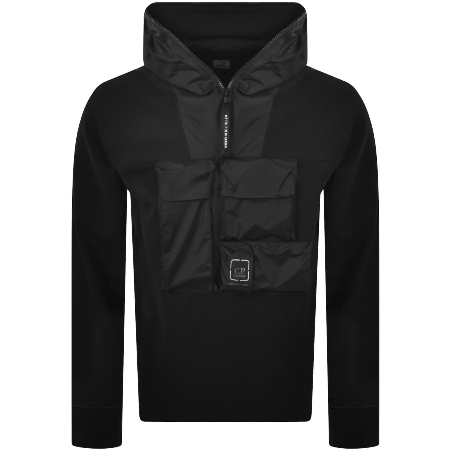 CP Company Metropolis Mixed Hoodie Black | Mainline Menswear x